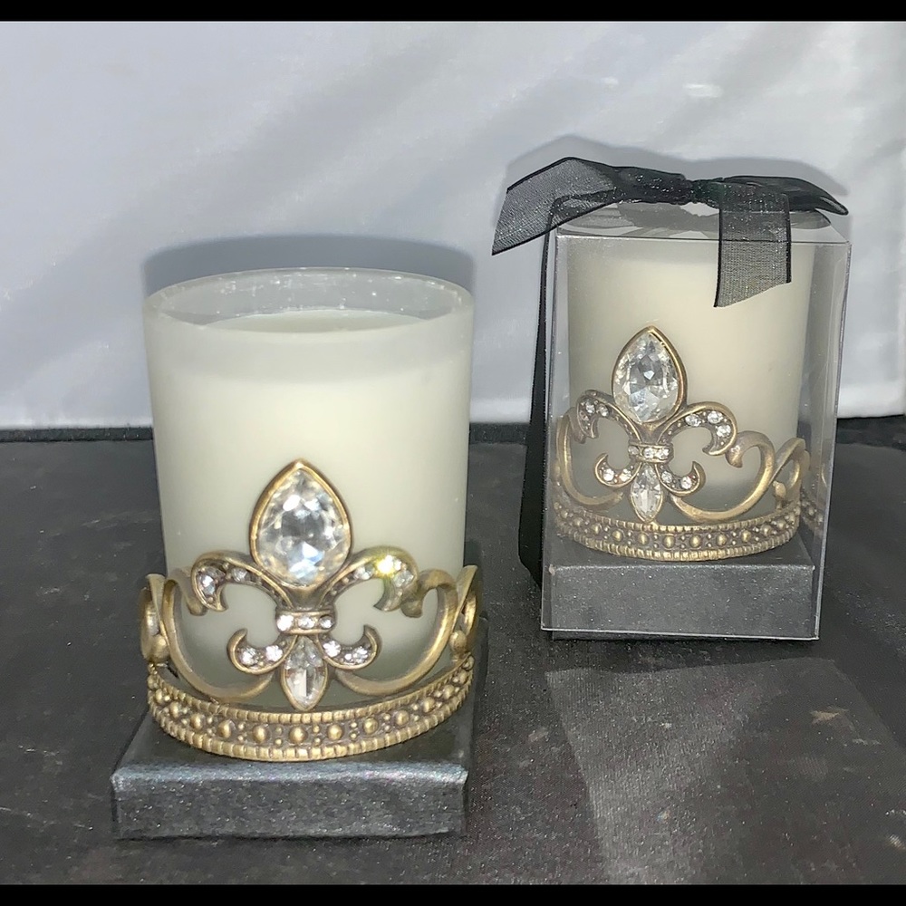 Fleur de Lis Votive Candle in Gift Box